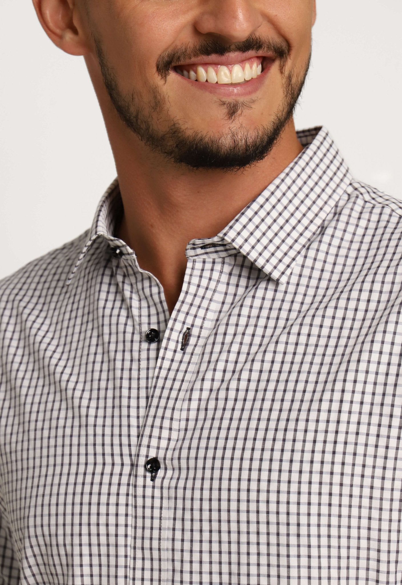 Camisa Dom Henrico Ml Regular Fit Xadrez Branco - Henri Store
