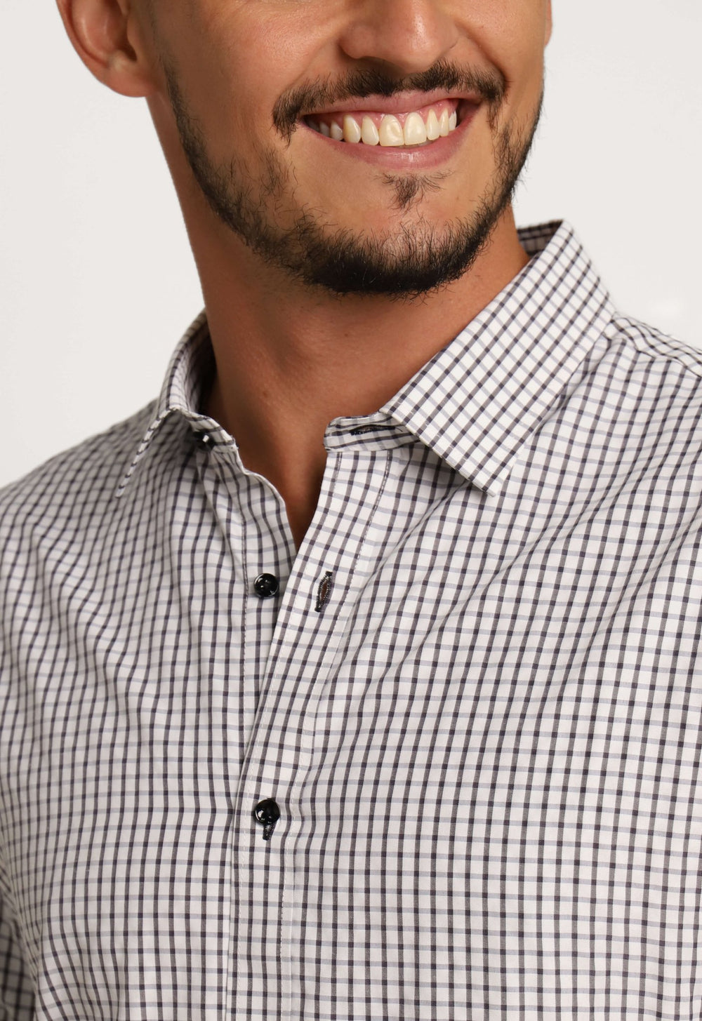 Camisa Dom Henrico Ml Regular Fit Xadrez Branco - Henri Store