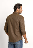 Camisa Dom Henrico Ml Regular Fit Xadrez Marrom - Henri Store