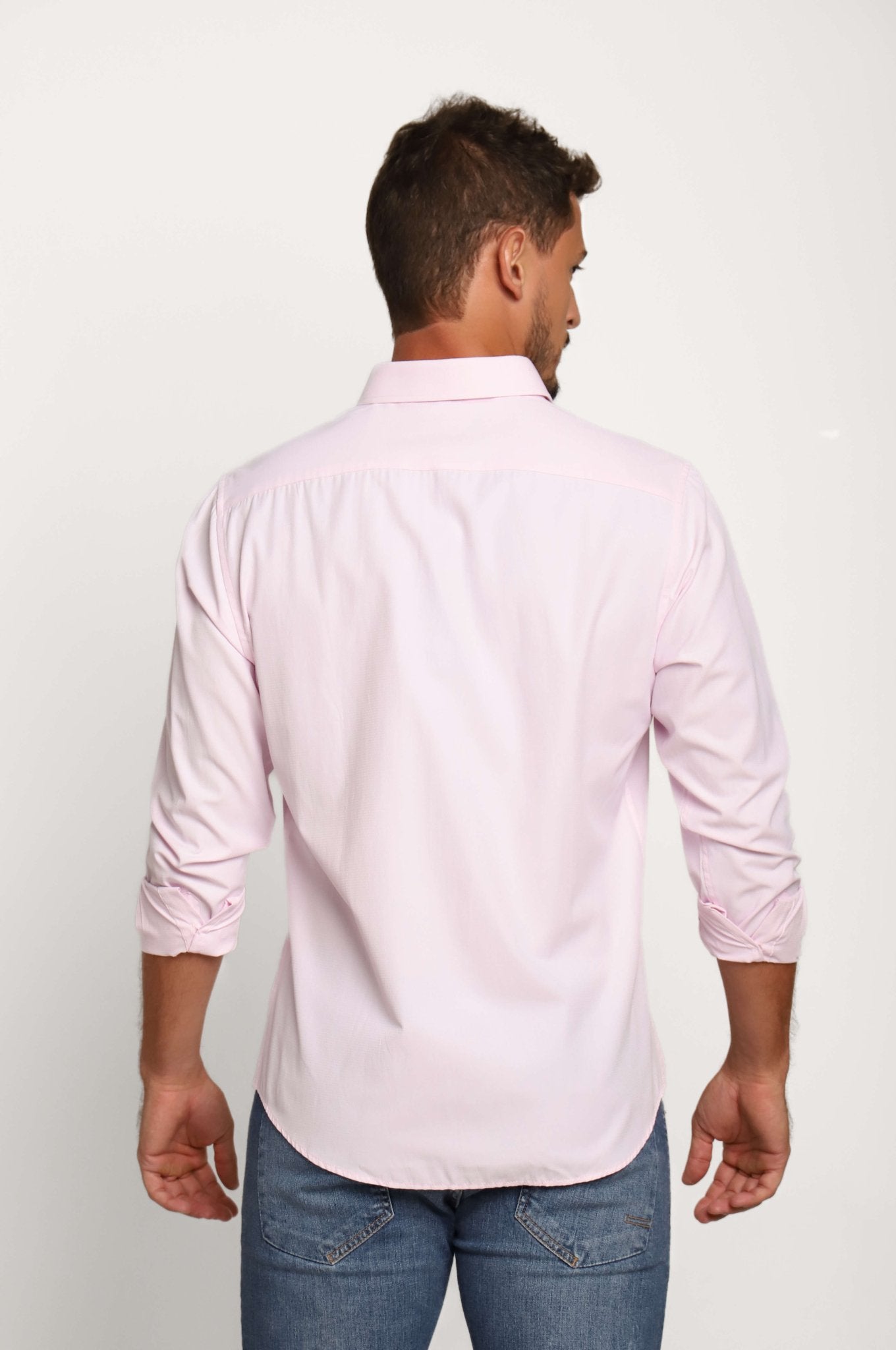 Camisa Dom Henrico Ml Regular Maquinetada Rosa - Henri Store