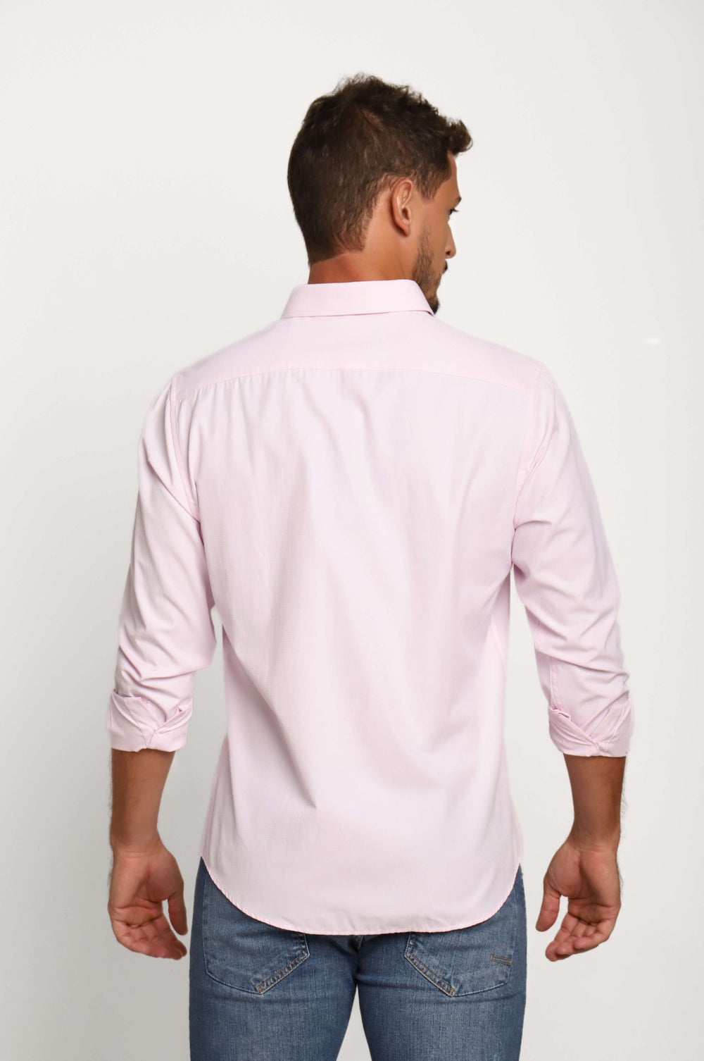 Camisa Dom Henrico Ml Regular Maquinetada Rosa - Henri Store