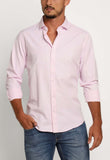 Camisa Dom Henrico Ml Regular Maquinetada Rosa - Henri Store