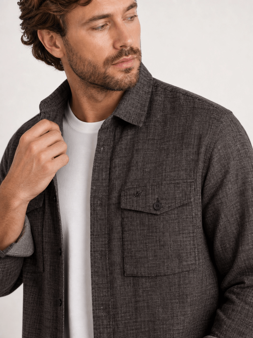 Camisa Dom Henrico ML Sarja Premium com Bolsos Frontais - Henri Store