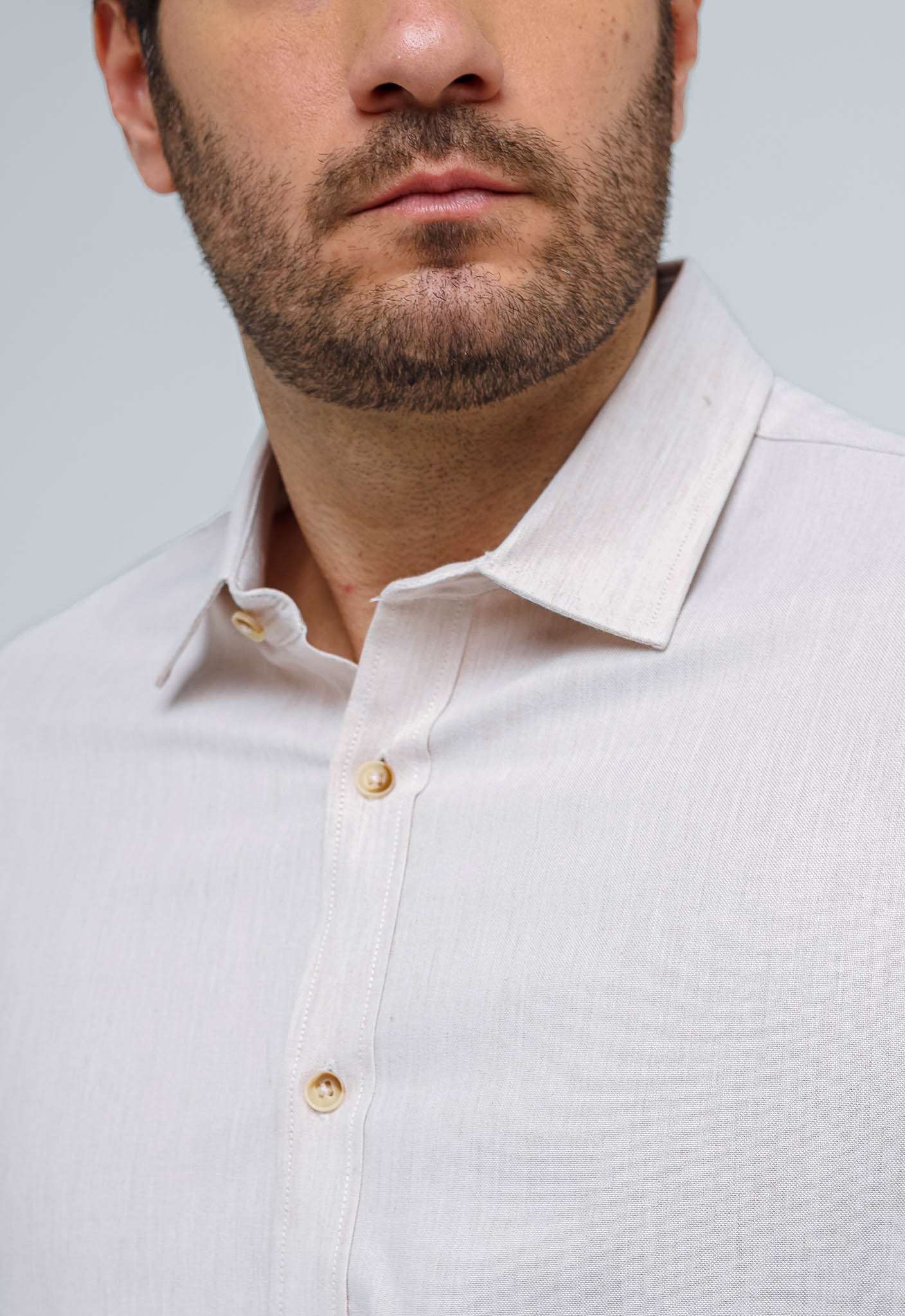 Camisa Dom Henrico Ml Slim Fit Areia - Henri Store