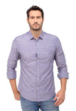 Camisa Dom Henrico Ml Slim Fit Azul Mescla - Henri Store