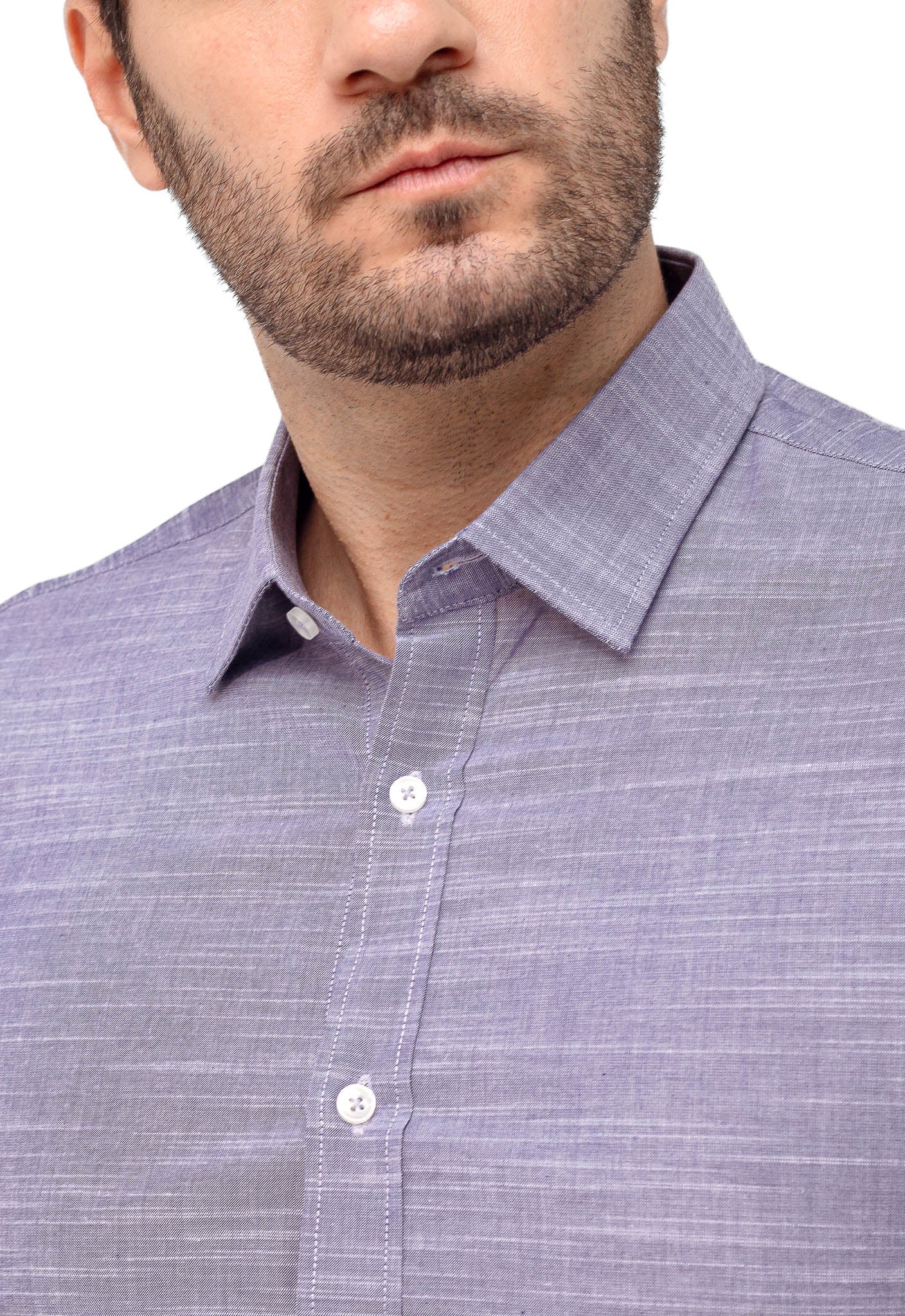 Camisa Dom Henrico Ml Slim Fit Azul Mescla - Henri Store