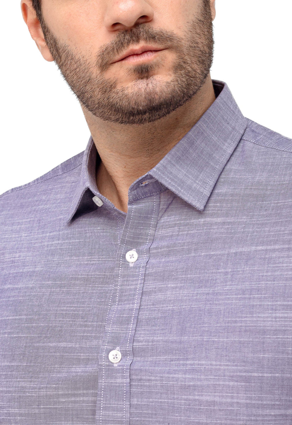 Camisa Dom Henrico Ml Slim Fit Azul Mescla - Henri Store