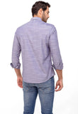 Camisa Dom Henrico Ml Slim Fit Azul Mescla - Henri Store