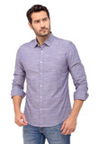 Camisa Dom Henrico Ml Slim Fit Azul Mescla - Henri Store