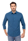 Camisa Dom Henrico Ml Slim Fit Azul Petroleo - Henri Store