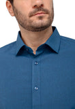 Camisa Dom Henrico Ml Slim Fit Azul Petroleo - Henri Store