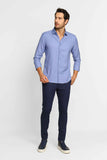 Camisa Dom Henrico Ml Slim Fit Azul - Henri Store