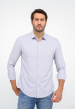 Camisa Dom Henrico Ml Slim Fit Cinza Claro - Henri Store