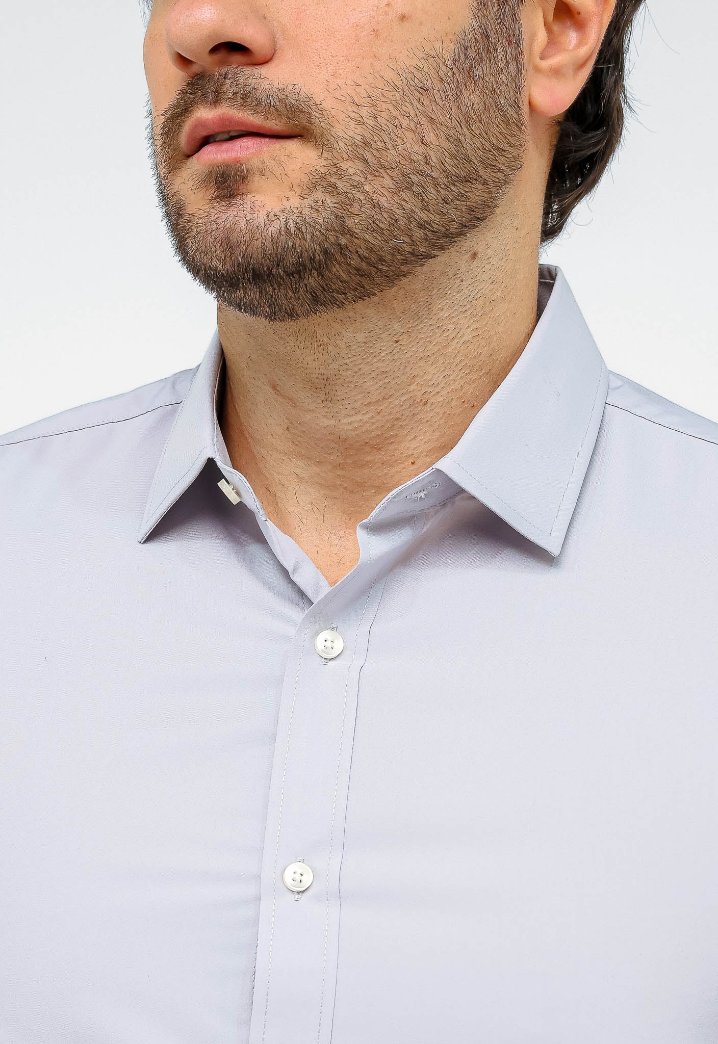 Camisa Dom Henrico Ml Slim Fit Cinza Claro - Henri Store