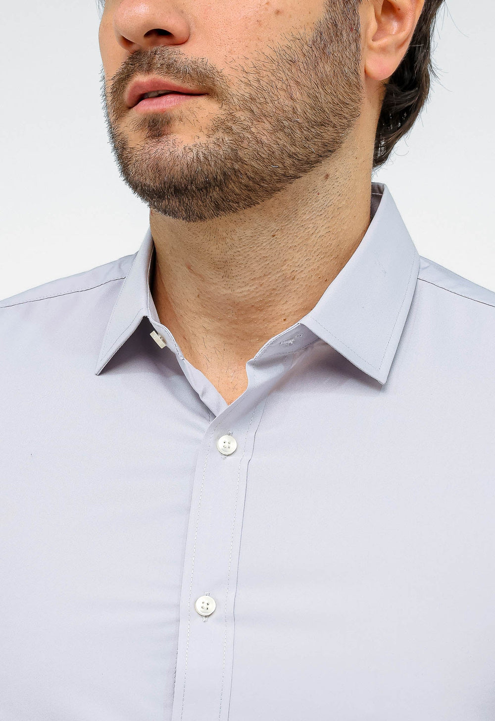 Camisa Dom Henrico Ml Slim Fit Cinza Claro - Henri Store