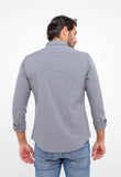 Camisa Dom Henrico Ml Slim Fit Cinza Mescla - Henri Store