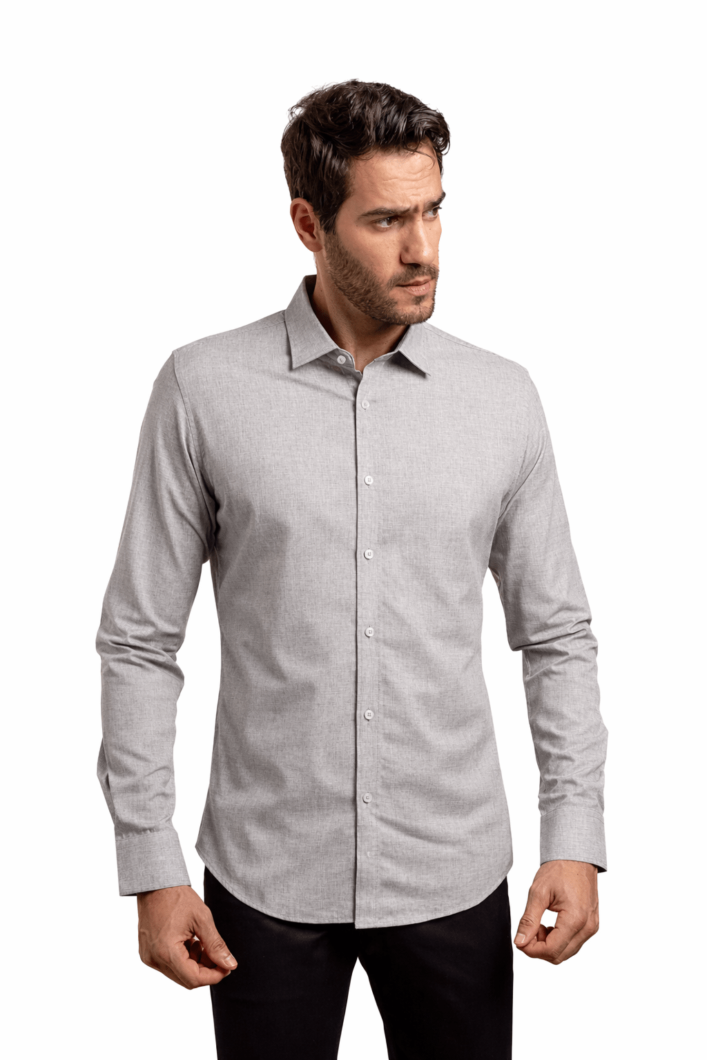 Camisa Dom Henrico Ml Slim Fit Cinza - Henri Store