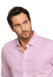 Camisa Dom Henrico Ml Slim Fit Lilas Quadriculada - Henri Store