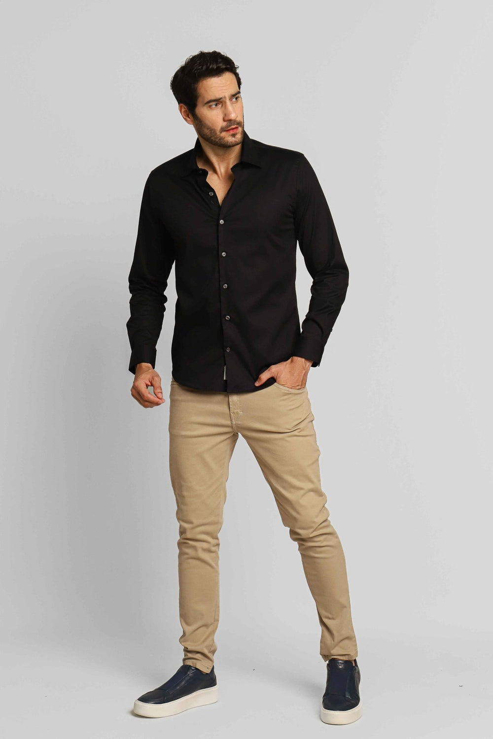 Camisa Dom Henrico ml Slim Fit Maquinetada - Henri Store