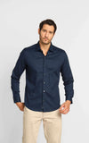 Camisa Dom Henrico ml Slim Fit Maquinetada - Henri Store
