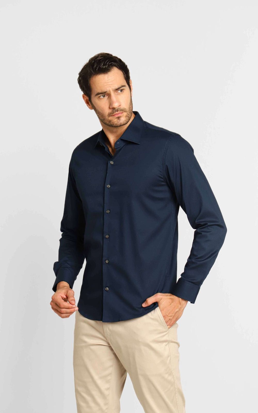 Camisa Dom Henrico ml Slim Fit Maquinetada - Henri Store