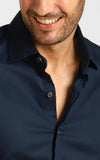 Camisa Dom Henrico ml Slim Fit Maquinetada - Henri Store
