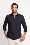 Camisa Dom Henrico Ml Slim Fit Marinho - Henri Store