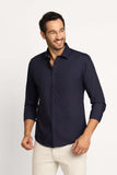 Camisa Dom Henrico Ml Slim Fit Marinho - Henri Store