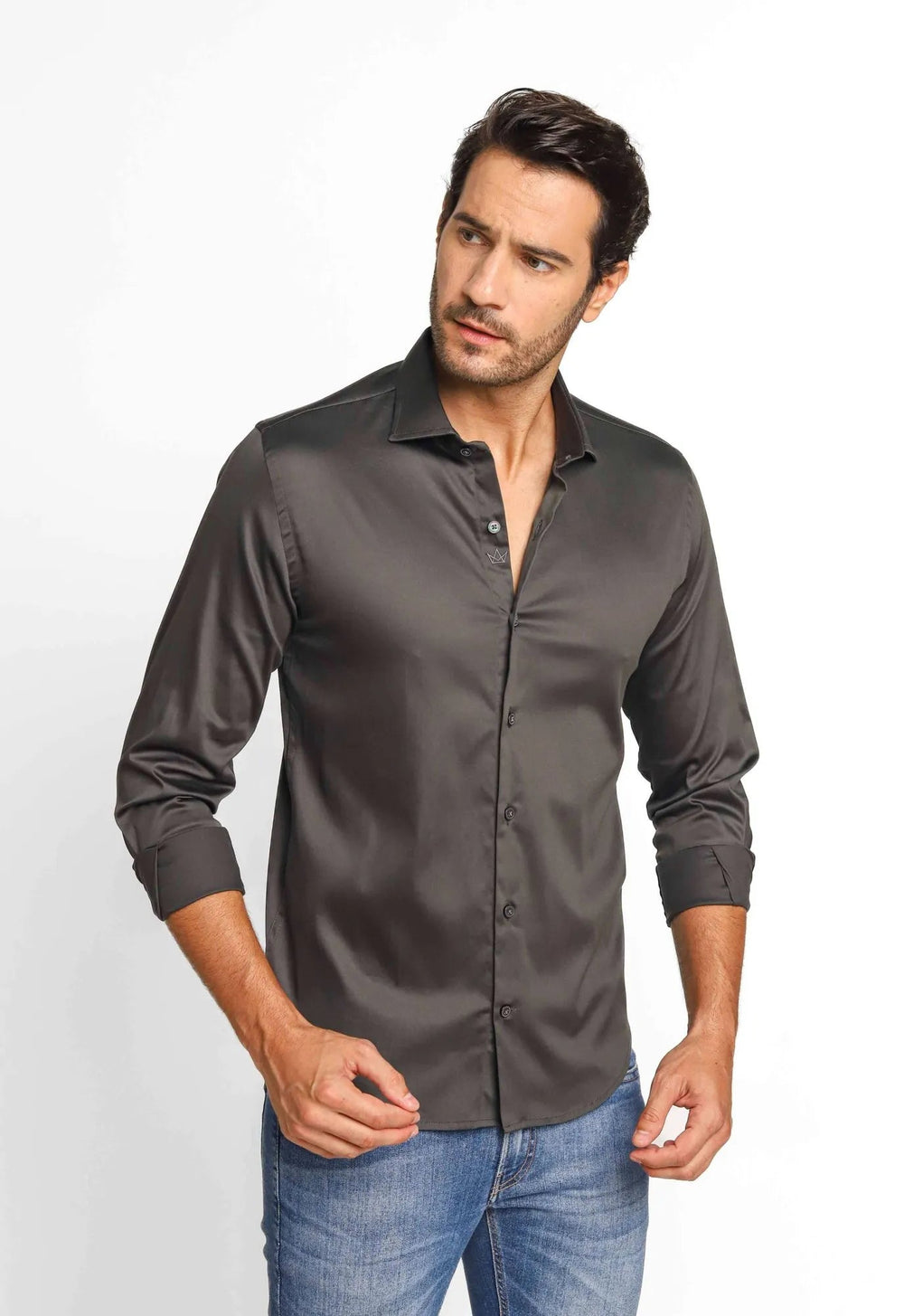 Camisa Dom Henrico ml Slim Fit Milano Acetinada - Henri Store