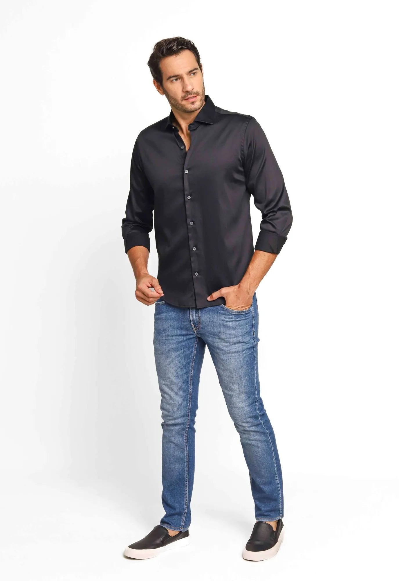 Camisa Dom Henrico ml Slim Fit Milano Acetinada - Henri Store