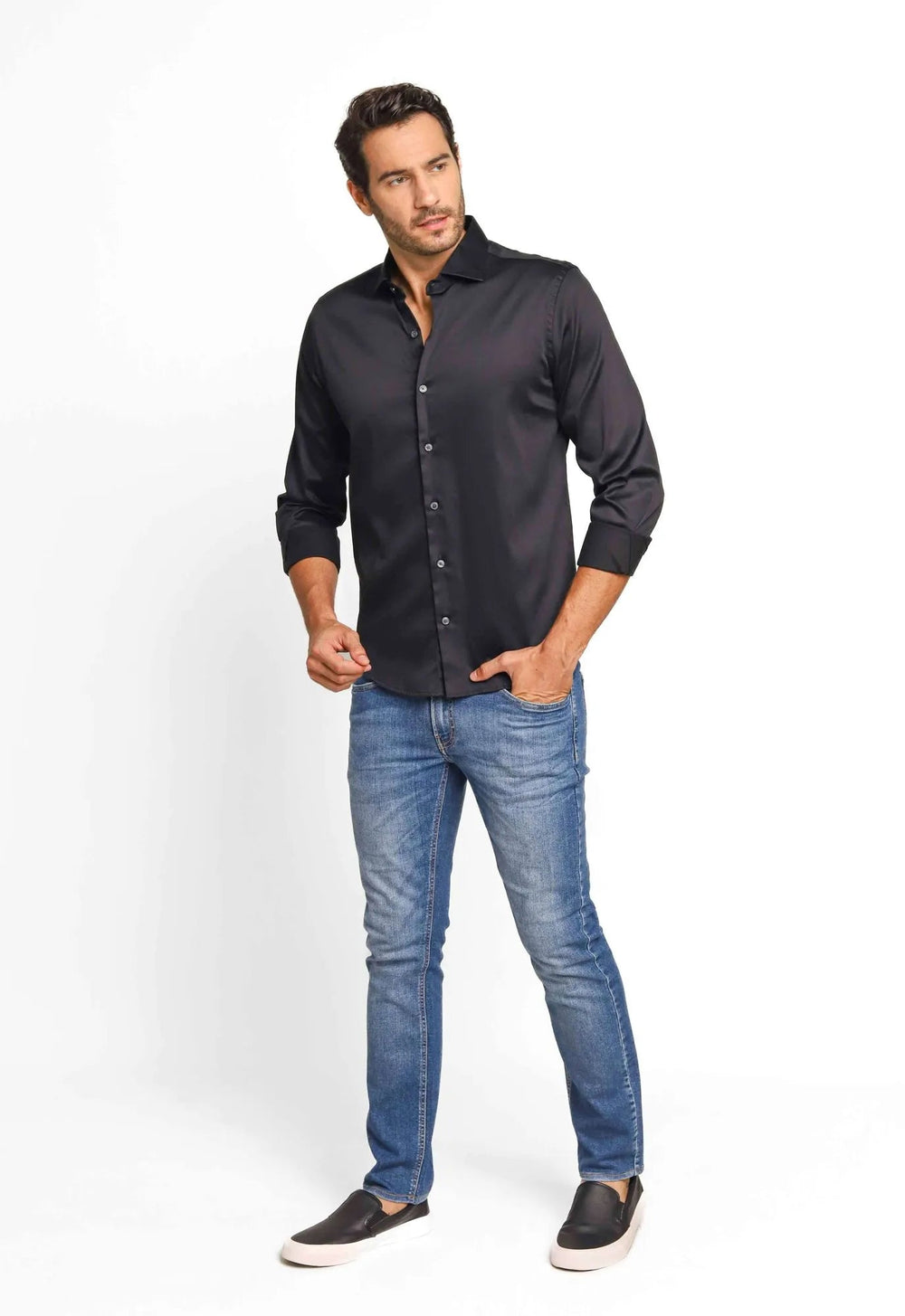 Camisa Dom Henrico ml Slim Fit Milano Acetinada - Henri Store
