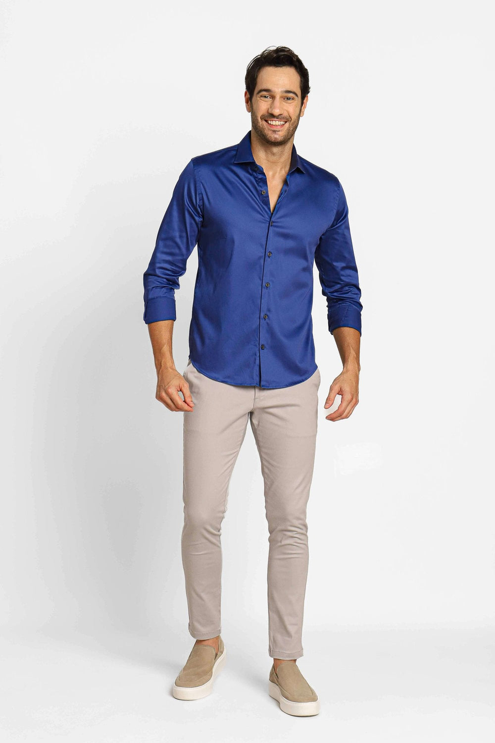 Camisa Dom Henrico ml Slim Fit Milano Acetinada - Henri Store