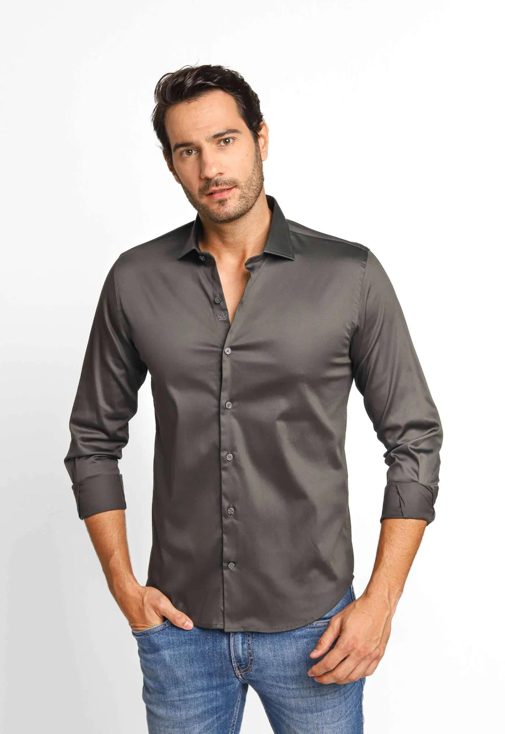 Camisa Dom Henrico ml Slim Fit Milano Acetinada - Henri Store
