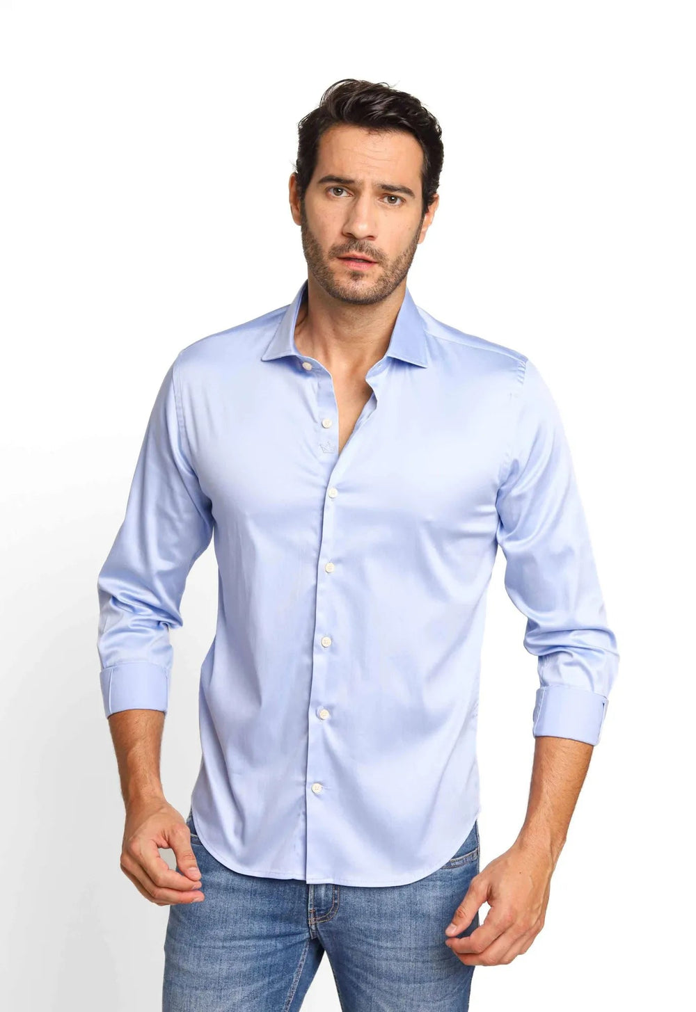 Camisa Dom Henrico ml Slim Fit Milano Acetinada - Henri Store
