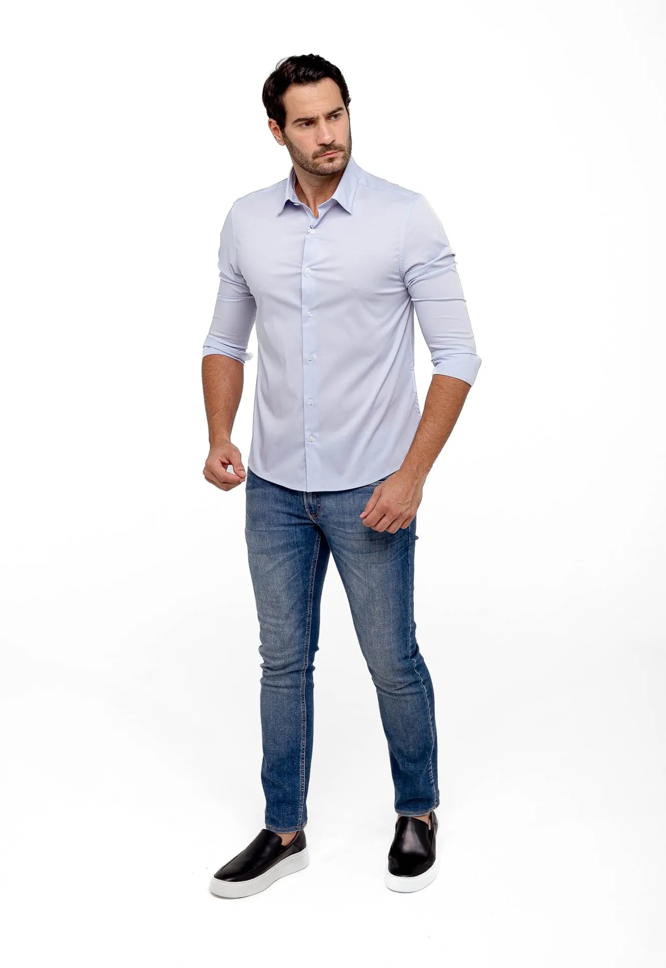 Camisa Dom Henrico ml Slim Fit Poliamida
