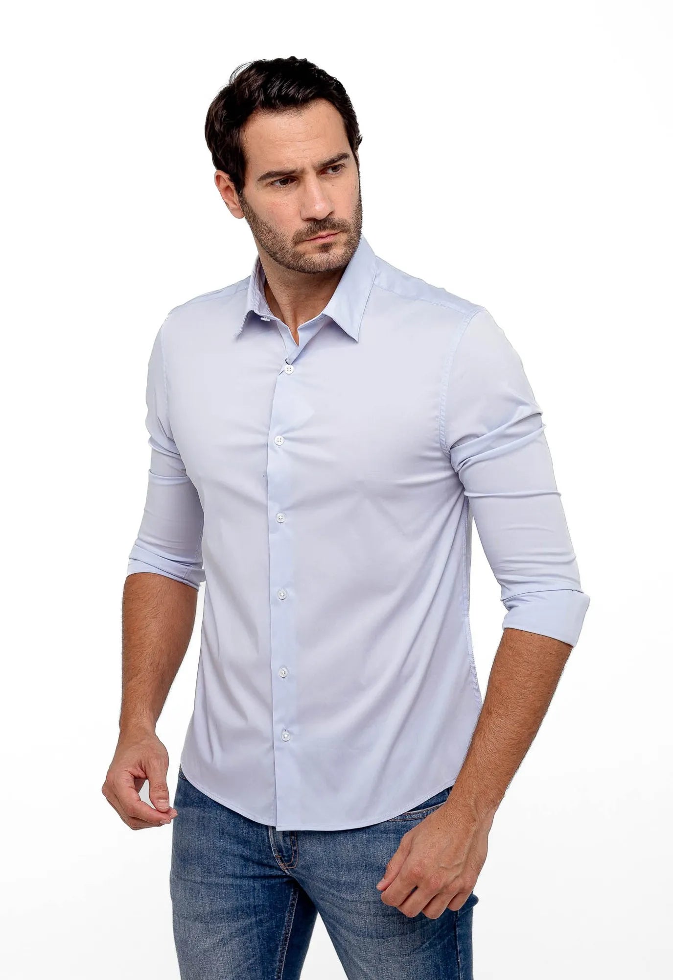 Camisa Dom Henrico ml Slim Fit Poliamida