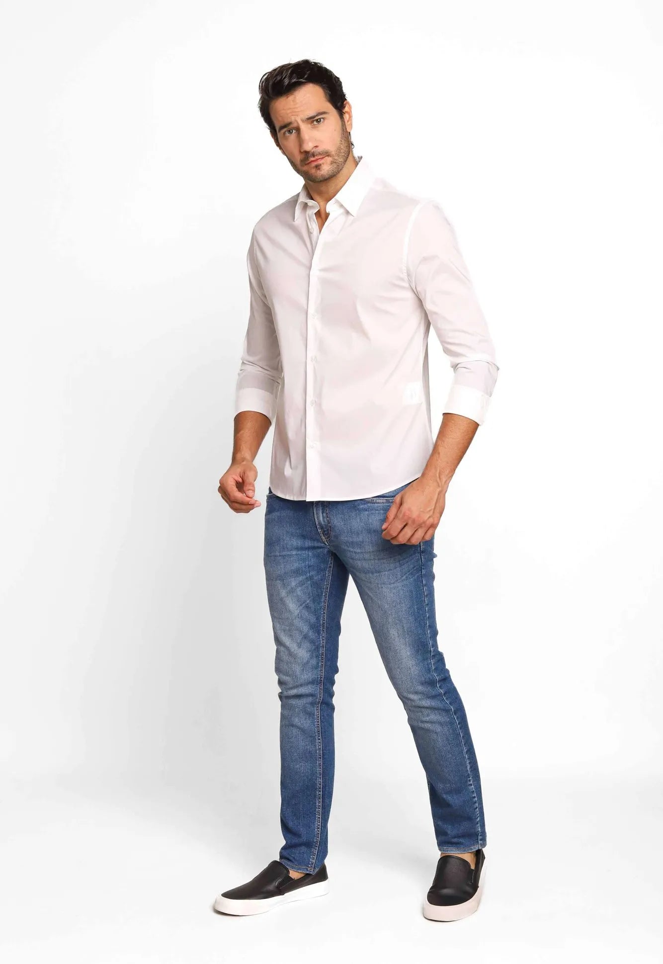 Camisa Dom Henrico ml Slim Fit Poliamida
