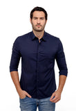 Camisa Dom Henrico ml Slim Fit Poliamida