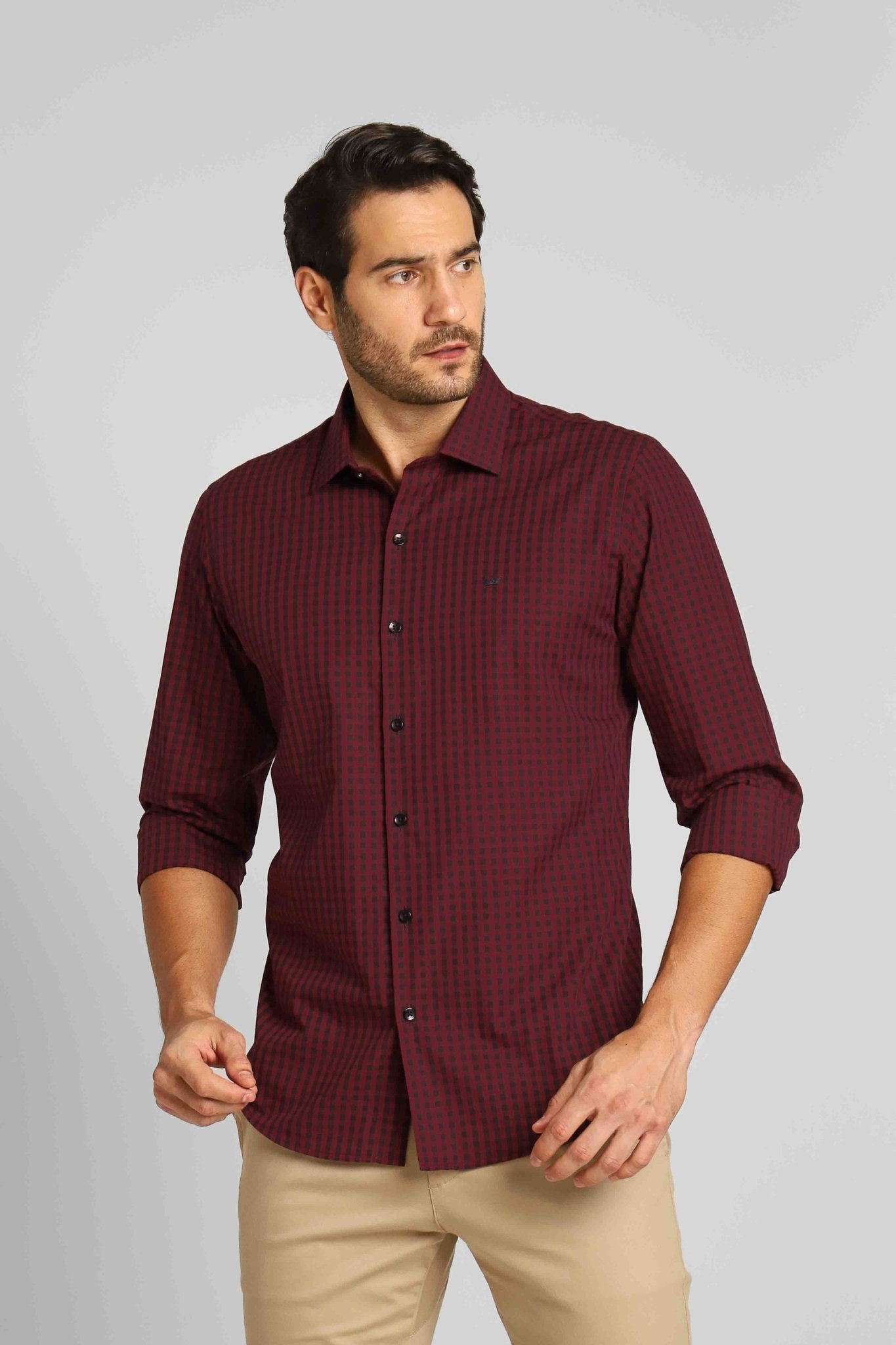 Camisa Dom Henrico ml Slim Xadrez - Henri Store