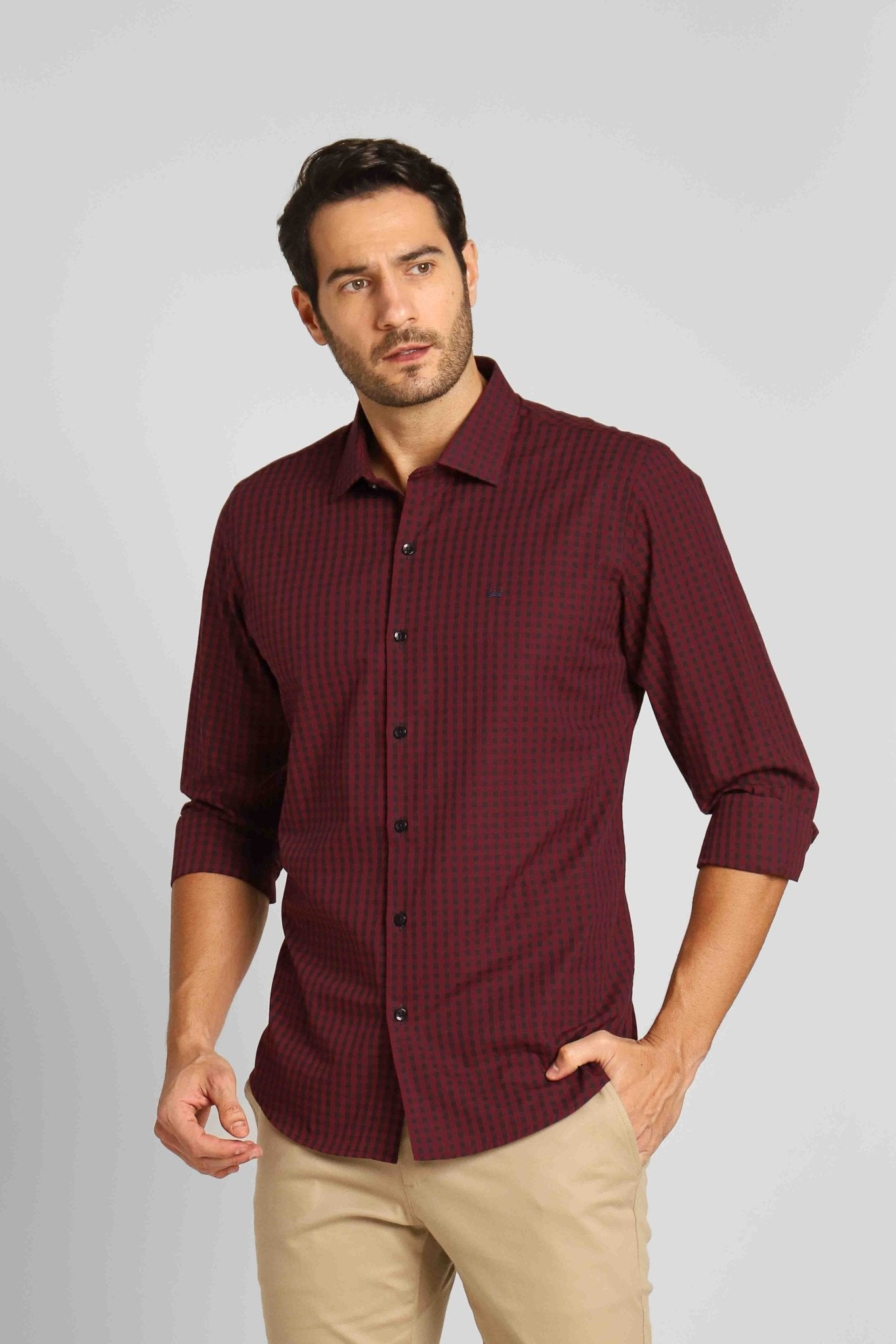 Camisa Dom Henrico ml Slim Xadrez - Henri Store