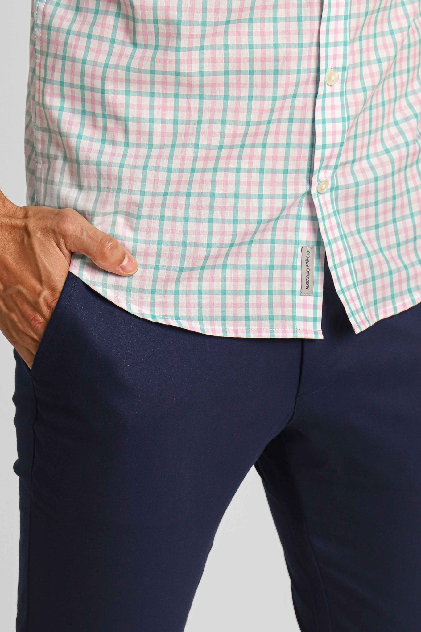 Camisa Dom Henrico Ml Xadrez Rosa C/ Verde - Henri Store