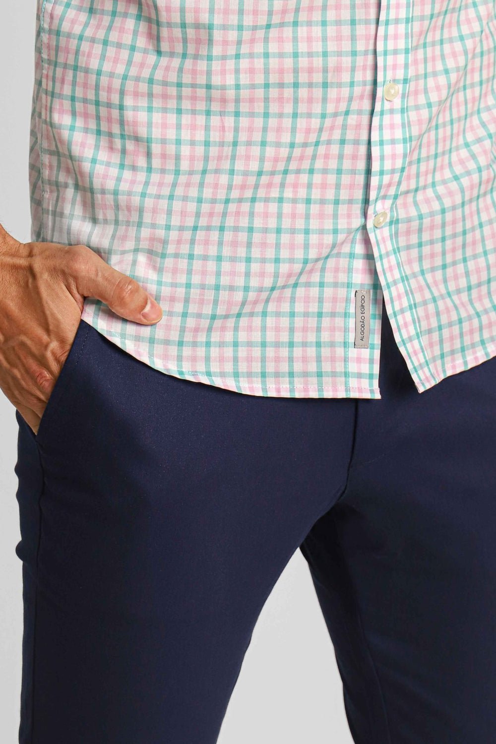 Camisa Dom Henrico Ml Xadrez Rosa C/ Verde - Henri Store