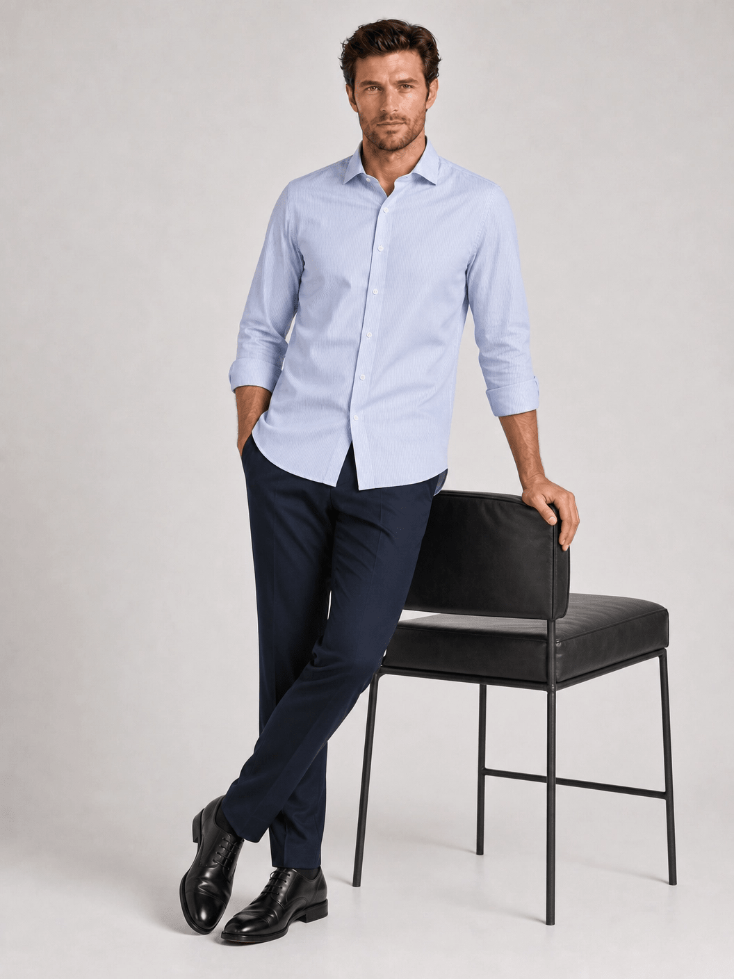 Camisa Dom Henrico Social Masculina Slim Fit Algodão Egípcio Gola Estruturada - Henri Store