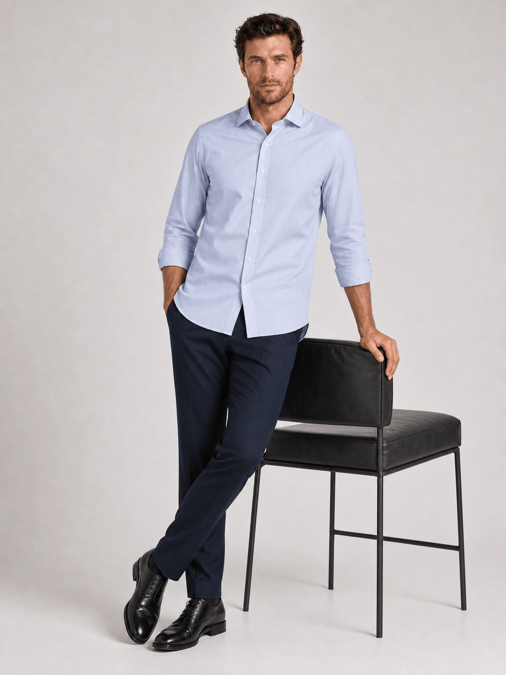 Camisa Dom Henrico Social Masculina Slim Fit Algodão Egípcio Gola Estruturada - Henri Store
