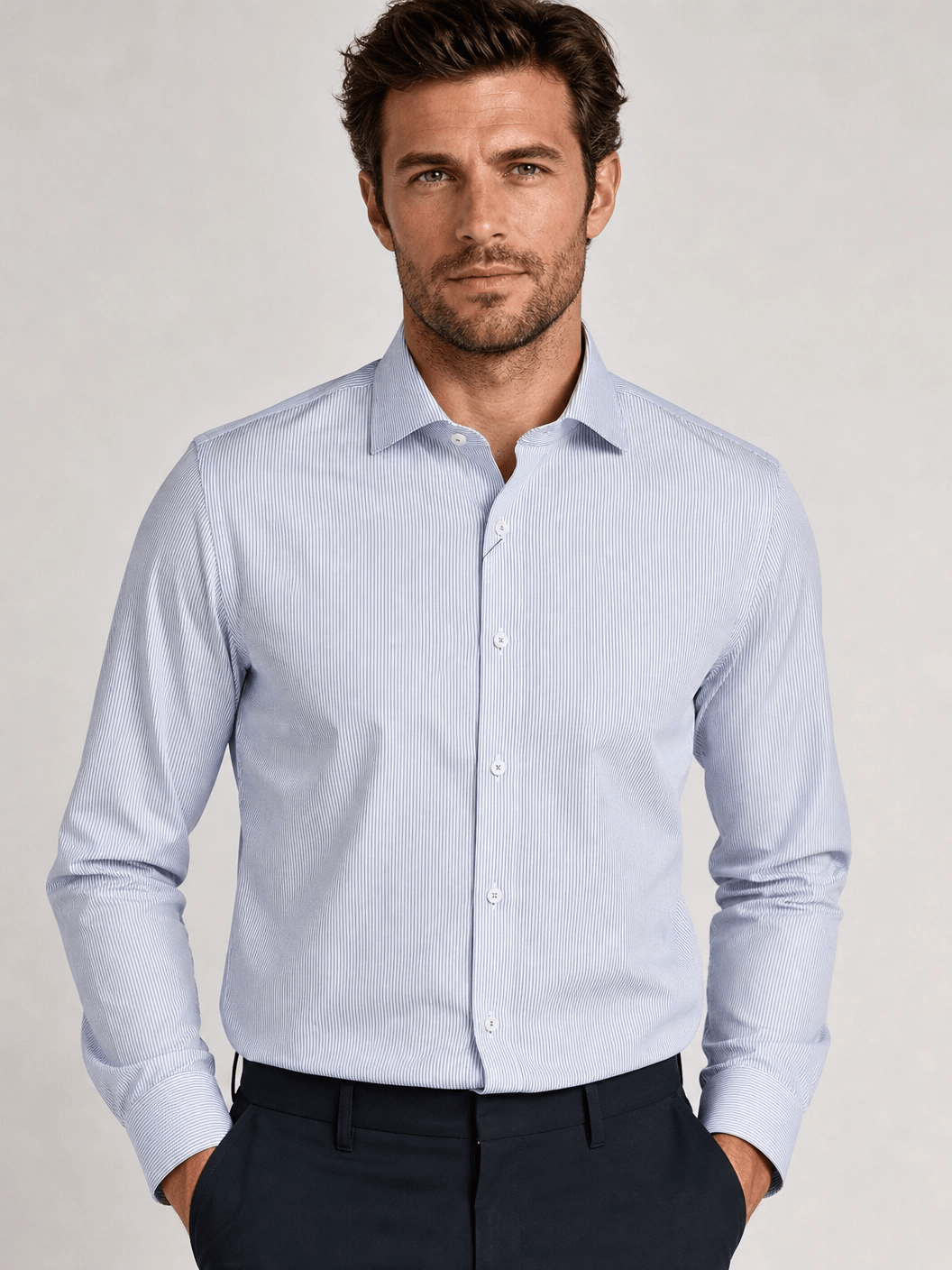 Camisa Dom Henrico Social Masculina Slim Fit Algodão Egípcio Gola Estruturada - Henri Store