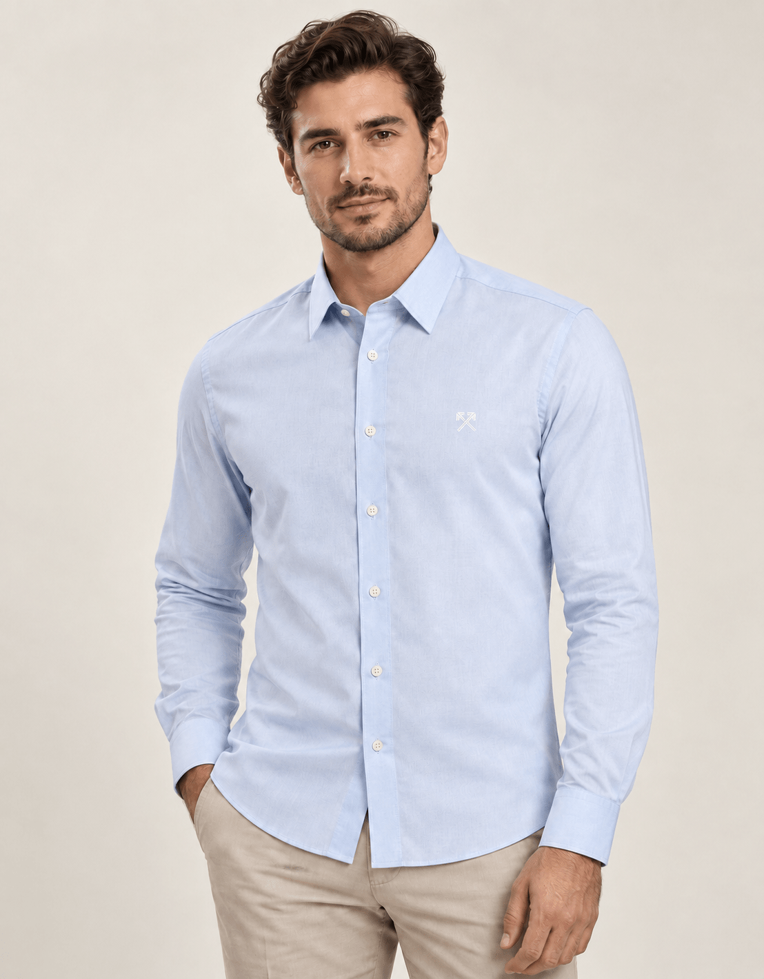 Camisa Eleven Basica Ml Azul Claro - LIVE - Henri Store