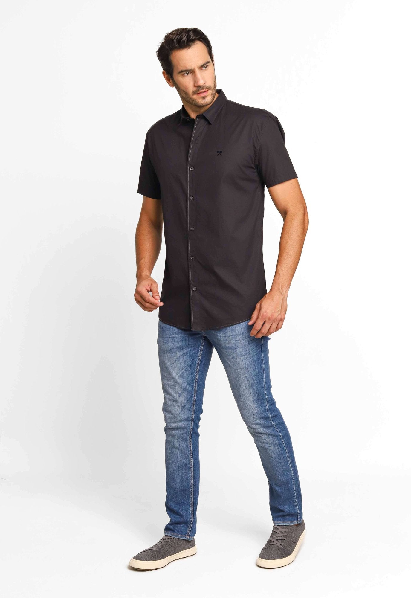 Camisa Eleven Mc Ponto Correntinha Preta - Henri Store