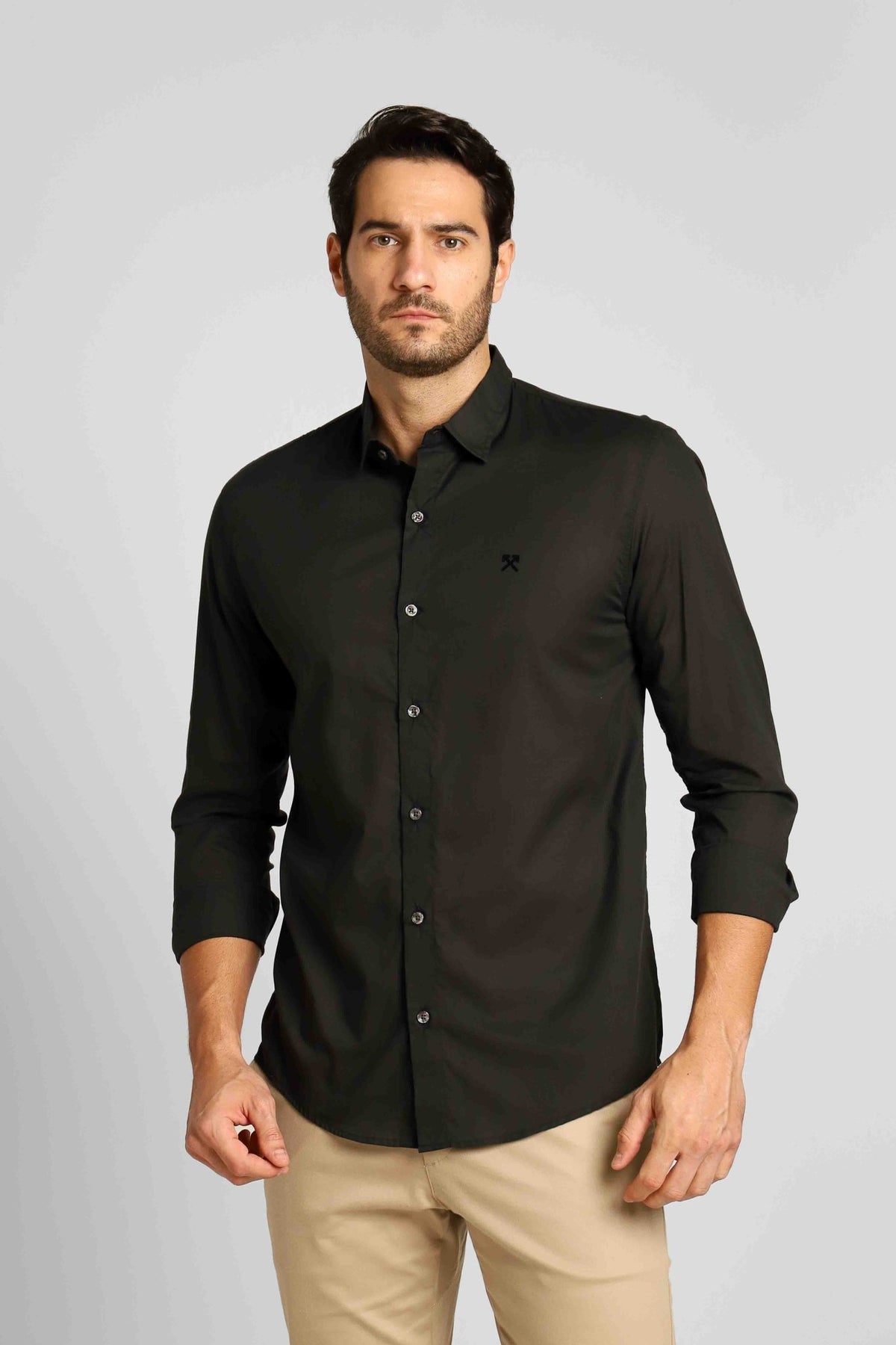 Camisa Eleven Ml Voil Preta - Henri Store
