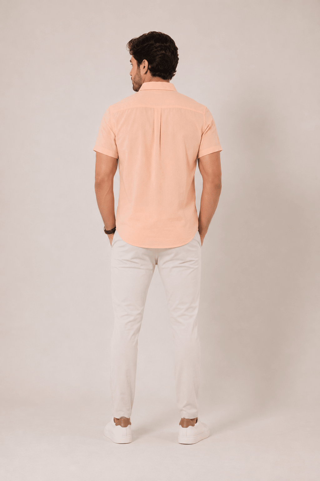 Camisa Eleven Voil Manga Curta Coral - Henri Store