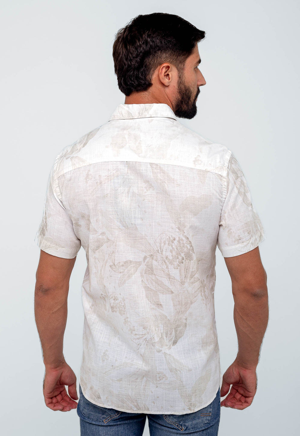 Camisa John John mc Lightbloom Estampado Off White - Henri Store